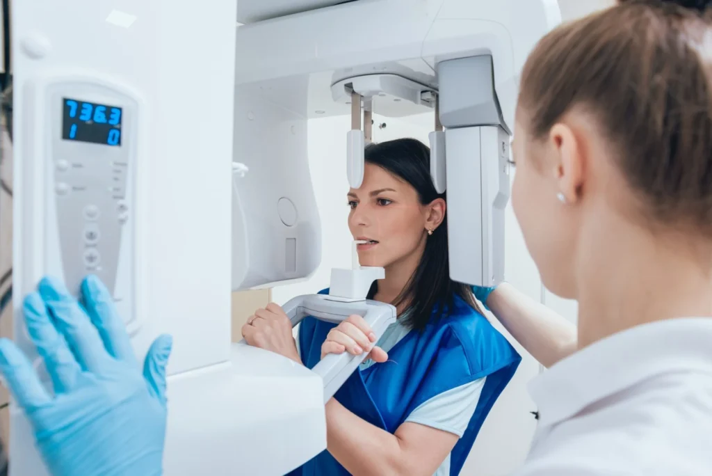 Patient getting a CBCT 3D dental scan at Dorri's Dental in Boynton Beach, FL